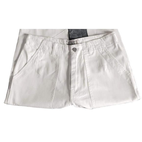 SALE Free People x Sandrine Rose Jeans Pants Denim White Patchwork Ankle Sz 28 - Picture 6 of 8